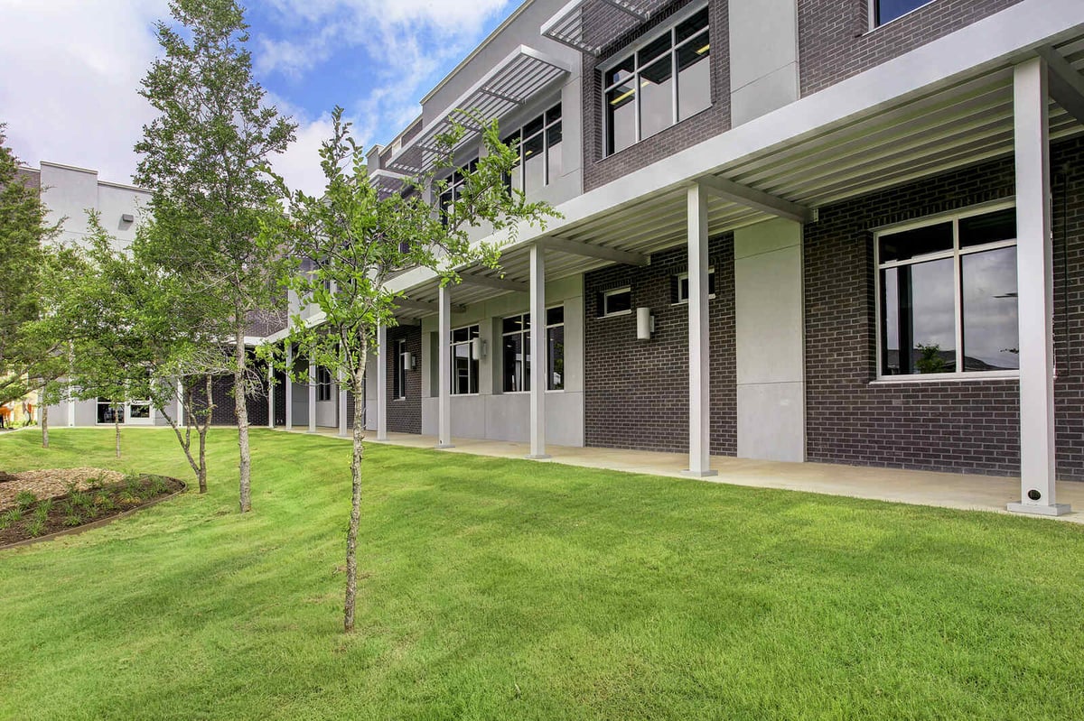 Renovated commercial building with modern architecture and landscaped surroundings by GSD Construction in Houston, TX